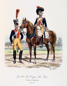 国王保镖，炮兵列车，1814-15年 作者 尤金·蒂特克斯（Eugene Titeux）