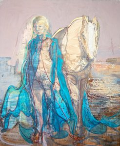 女神的诞生 2，2020-23（布面油画、颜料、粘土）