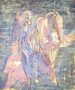 女神的诞生 3，2020-23（布面油画、颜料、粘土）