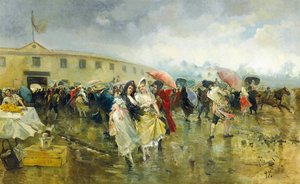 1897年，马德里斗牛场外 作者 欧金尼奥·卢卡斯·维拉米尔