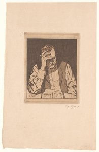 读书人 作者 Eugène Bejot（艺术家签名）