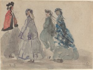 四个女人在特鲁维尔 作者 尤金·布丹