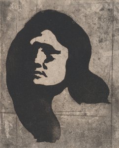 一个女人的头，约1904年。 作者 欧仁·卡里尔（EugèneCarrière）