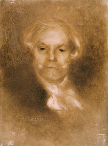 Edmond de Goncourt（1822-96）的肖像来自Germinie Lacerteux，Edmond和Jules（1830-70）出版于1890年（蚀刻，wc on vellum） 作者 欧仁·卡里尔（EugèneCarrière）