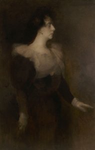 宝琳-梅纳德-多里安的肖像，1870-1941年，约1890年。 作者 欧仁·卡里尔（EugèneCarrière）