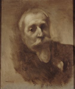 诗人、记者和小说家阿纳托尔-法兰西的肖像，1844-1924，约1900年。 作者 欧仁·卡里尔（EugèneCarrière）