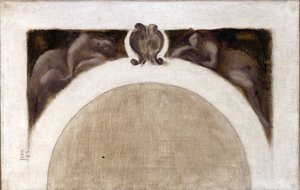 巴黎市政厅科学沙龙草图：Le Magnétisme - La Mécanique，1889 年至 1891 年（布面油画） 作者 欧仁·卡里尔（EugèneCarrière）