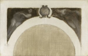 巴黎市政厅科学沙龙草图：Les Mathématiques - La Minéralogie，1889 年至 1891 年（布面油画） 作者 欧仁·卡里尔（EugèneCarrière）