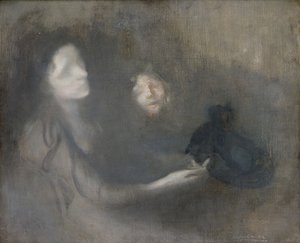 戴着帽子的女人 作者 欧仁·卡里尔（EugèneCarrière）