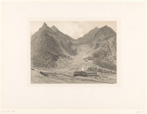 高山草甸上的房屋景观 作者 欧仁·西塞里（归因于）