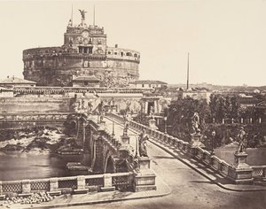 Ponte和Castel S. Angelo，1848-52年。
