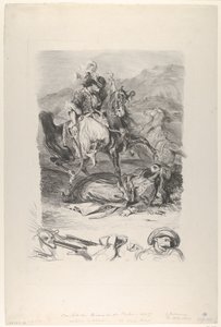 Giaour和帕夏的战斗，1827年，1827年。 作者 尤金·德拉克洛瓦