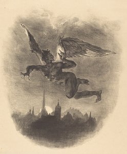 空中的梅菲斯特》，1828年。 作者 尤金·德拉克洛瓦