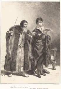 波洛涅斯和哈姆雷特第二幕第二场，18341843。 作者 尤金·德拉克洛瓦