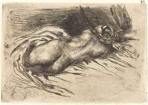 女人的研究，从背面看 Étude de femme vue de dos, 1833. 作者 尤金·德拉克洛瓦
