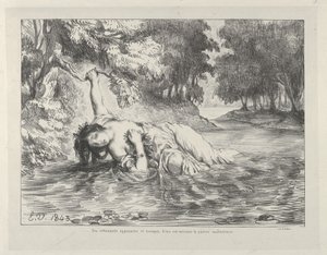 奥菲利亚之死》，1843年，1843年。 作者 尤金·德拉克洛瓦