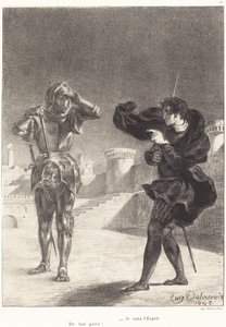 阳台上的幽灵》第一幕第五场，1843年。 作者 尤金·德拉克洛瓦