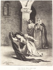 奥菲利亚之歌》第四幕第五场，1834年。 作者 尤金·德拉克洛瓦