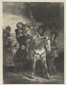 受伤的戈茨被吉普赛人收留，1836-43年。 作者 尤金·德拉克洛瓦