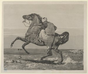 土耳其人骑着他的马，1824., 1824. 作者 尤金·德拉克洛瓦