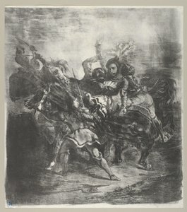 Weislingen被Goetz的人攻击，1836-43。, 1836-43。 作者 尤金·德拉克洛瓦