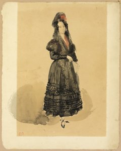 身着马诺拉服饰的西班牙少女 作者 尤金·德拉克洛瓦