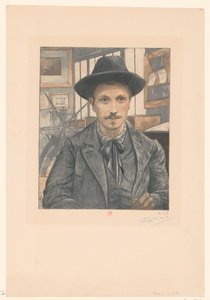 欧仁-德拉特尔的自画像 作者 Eugène Delâtre（艺术家签名）