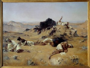 沙漠。口渴的人1869.欧仁-弗罗门坦（1820-1876 年），奥赛博物馆，1.03 x 1.43 平方米。
