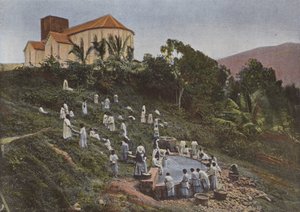喀里多尼亚儿童在Lavoir，圣路易斯，姐妹 作者 欧洲摄影师