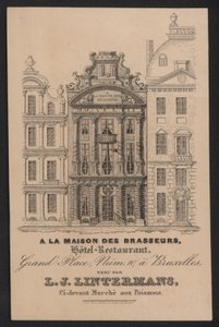 A La Maison Des Brasseurs，布鲁塞尔酒店餐厅，L J Lintermans（雕刻）。 作者 欧洲学校
