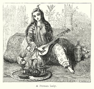 一位波斯女士（版画） 作者 欧洲学校
