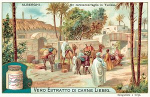 A caravanserai in Tunisia (chromolitho) 作者 欧洲学校