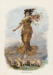现代幸运女神（彩色石版画） 作者 欧洲学校