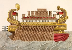 古代军舰（彩色雕刻） 作者 欧洲学校
