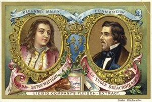 Antoine Watteau和Eugene Delacroix，法国艺术家 作者 欧洲学校