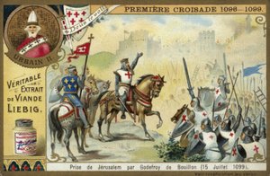1099年7月15日，第一次十字军东征的Godfrey of Bouillon夺取耶路撒冷 作者 欧洲学校