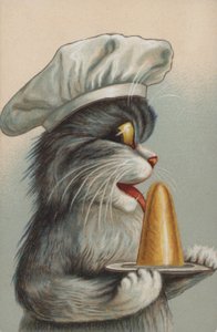 吃甜点的猫（chromolitho） 作者 欧洲学校