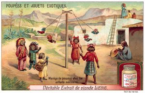 Children in Mexico playing with dolls on a carousel (chromolitho) 作者 欧洲学校