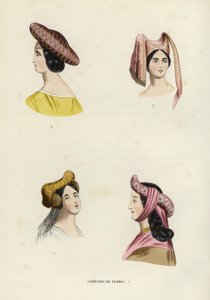 Coiffures De Femmes (coloured engraving) 作者 欧洲学校