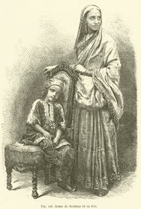 孟买夫人和她的女儿（版画） 作者 欧洲学校