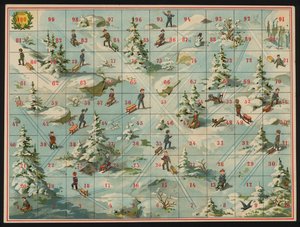在La Montagne（彩色平版印刷）。 作者 欧洲学校