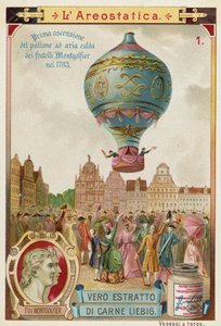 1783年首次不受限制的Montgolfier Brothers热气球飞行 作者 欧洲学校