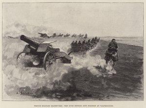 French Military Manoeuvres, New Guns getting into Position at Valfroicourt (engraving) 作者 欧洲学校