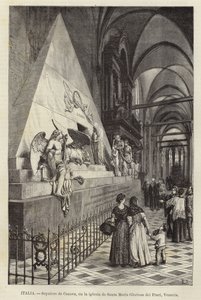 意大利 - 卡诺瓦墓，在圣玛丽亚Gloriosa dei Frari教堂，威尼斯 作者 European School