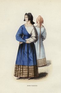 Jeunes Italiennes (coloured engraving) 作者 欧洲学校