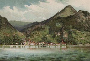 卢塞恩湖：格尔绍（彩色石版印刷） 作者 欧洲学校