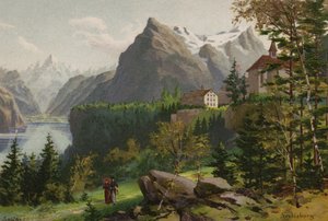 卢塞恩湖：塞利斯山（彩色石版印刷） 作者 欧洲学校