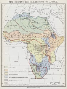 显示非洲文明的地图（彩色平版） 作者 欧洲学校