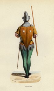 Mercenaire（彩色雕刻）。 作者 欧洲学校