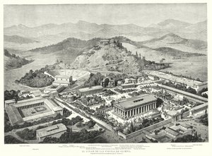 重建古希腊奥林匹亚（石版画） 作者 欧洲学校